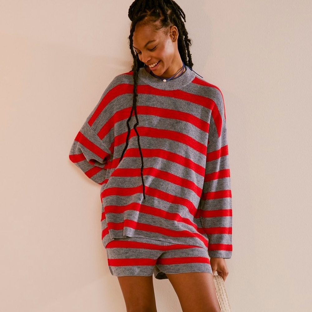 Free People Malibu Surf Sweater Set size Large Americana